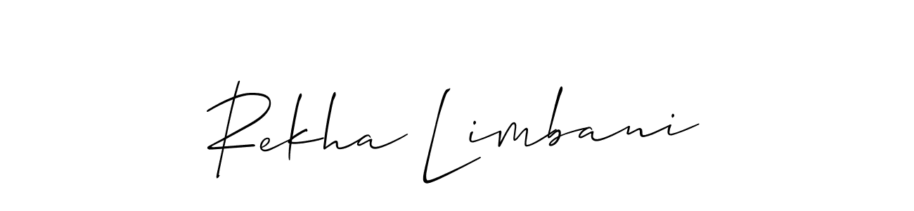 Design your own signature with our free online signature maker. With this signature software, you can create a handwritten (Allison_Script) signature for name Rekha Limbani. Rekha Limbani signature style 2 images and pictures png