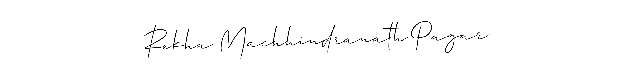 Make a beautiful signature design for name Rekha Machhindranath Pagar. With this signature (Allison_Script) style, you can create a handwritten signature for free. Rekha Machhindranath Pagar signature style 2 images and pictures png