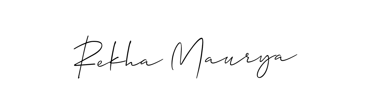 Make a short Rekha Maurya signature style. Manage your documents anywhere anytime using Allison_Script. Create and add eSignatures, submit forms, share and send files easily. Rekha Maurya signature style 2 images and pictures png