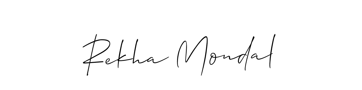 Create a beautiful signature design for name Rekha Mondal. With this signature (Allison_Script) fonts, you can make a handwritten signature for free. Rekha Mondal signature style 2 images and pictures png