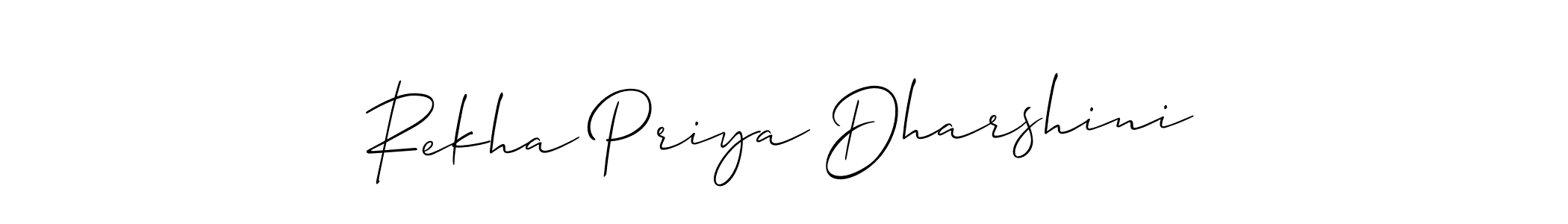 This is the best signature style for the Rekha Priya Dharshini name. Also you like these signature font (Allison_Script). Mix name signature. Rekha Priya Dharshini signature style 2 images and pictures png