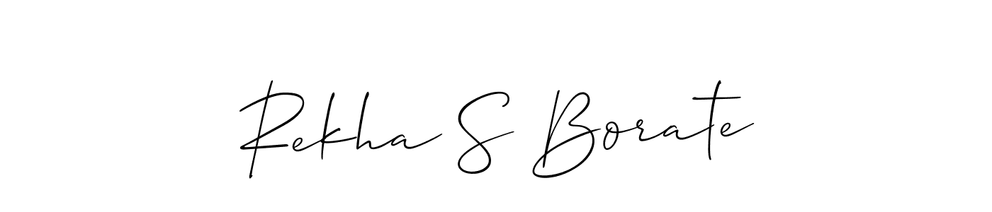 Create a beautiful signature design for name Rekha S Borate. With this signature (Allison_Script) fonts, you can make a handwritten signature for free. Rekha S Borate signature style 2 images and pictures png