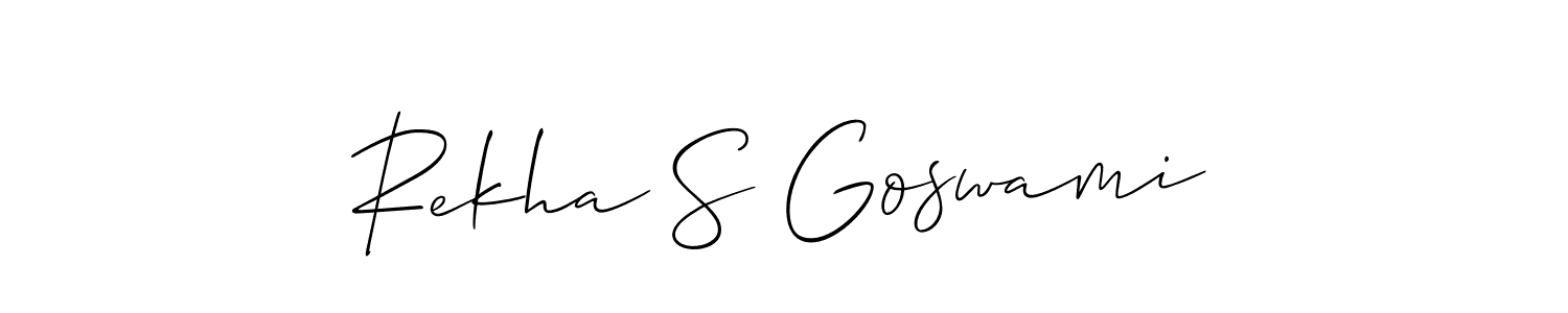 Create a beautiful signature design for name Rekha S Goswami. With this signature (Allison_Script) fonts, you can make a handwritten signature for free. Rekha S Goswami signature style 2 images and pictures png