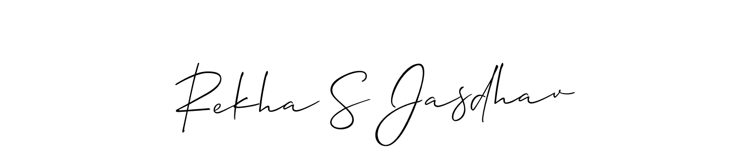Also we have Rekha S Jasdhav name is the best signature style. Create professional handwritten signature collection using Allison_Script autograph style. Rekha S Jasdhav signature style 2 images and pictures png