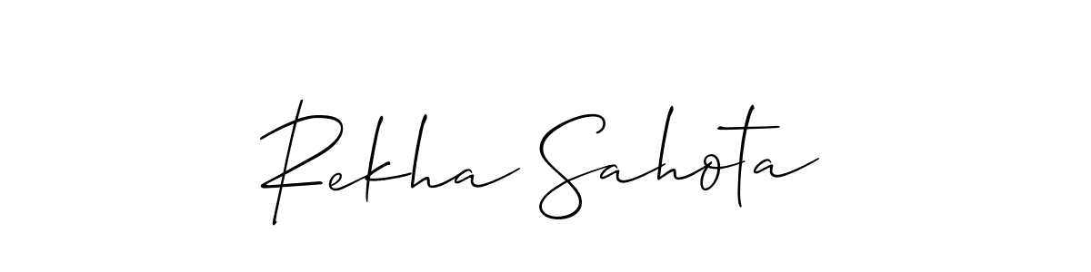 Create a beautiful signature design for name Rekha Sahota. With this signature (Allison_Script) fonts, you can make a handwritten signature for free. Rekha Sahota signature style 2 images and pictures png