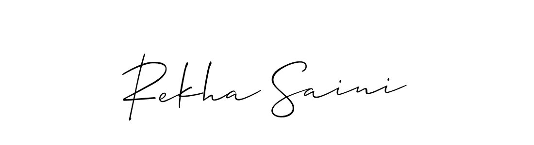 Create a beautiful signature design for name Rekha Saini. With this signature (Allison_Script) fonts, you can make a handwritten signature for free. Rekha Saini signature style 2 images and pictures png