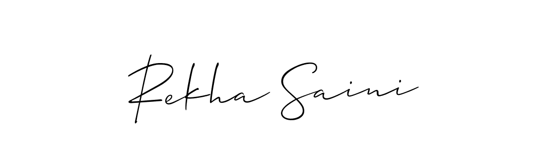 Create a beautiful signature design for name Rekha Saini. With this signature (Allison_Script) fonts, you can make a handwritten signature for free. Rekha Saini signature style 2 images and pictures png