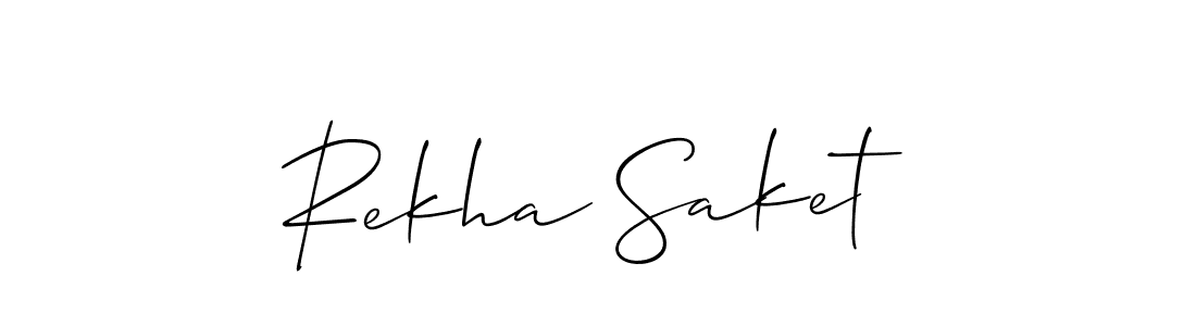Also You can easily find your signature by using the search form. We will create Rekha Saket name handwritten signature images for you free of cost using Allison_Script sign style. Rekha Saket signature style 2 images and pictures png