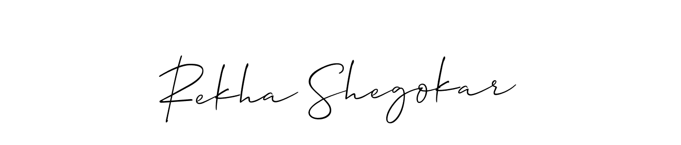 Make a short Rekha Shegokar signature style. Manage your documents anywhere anytime using Allison_Script. Create and add eSignatures, submit forms, share and send files easily. Rekha Shegokar signature style 2 images and pictures png