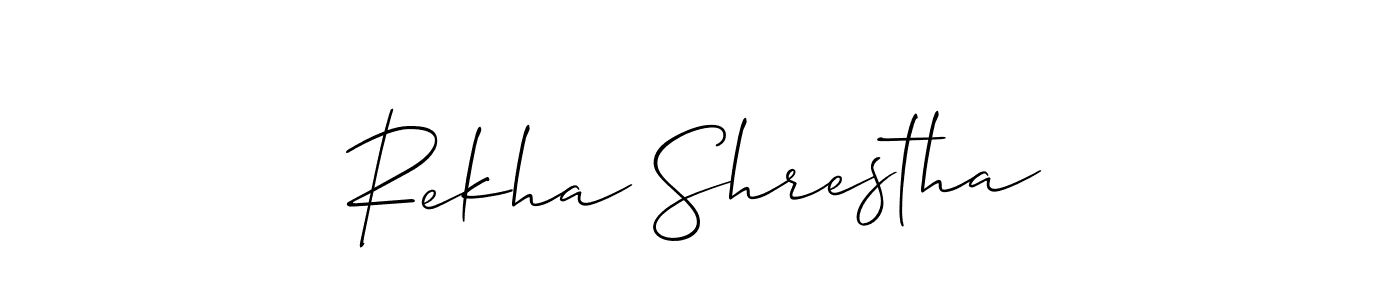 Use a signature maker to create a handwritten signature online. With this signature software, you can design (Allison_Script) your own signature for name Rekha Shrestha. Rekha Shrestha signature style 2 images and pictures png