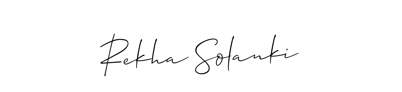 Create a beautiful signature design for name Rekha Solanki. With this signature (Allison_Script) fonts, you can make a handwritten signature for free. Rekha Solanki signature style 2 images and pictures png