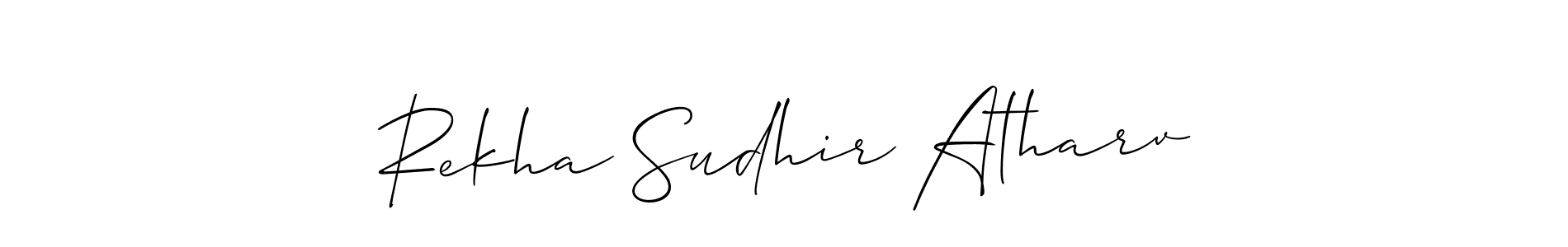 Use a signature maker to create a handwritten signature online. With this signature software, you can design (Allison_Script) your own signature for name Rekha Sudhir Atharv. Rekha Sudhir Atharv signature style 2 images and pictures png