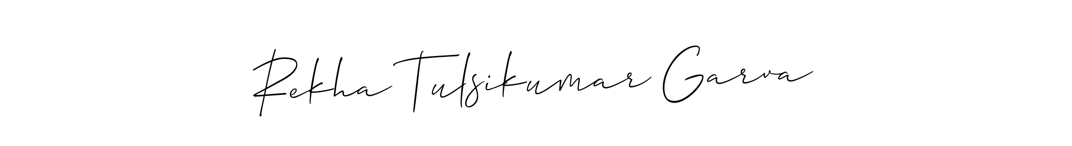 It looks lik you need a new signature style for name Rekha Tulsikumar Garva. Design unique handwritten (Allison_Script) signature with our free signature maker in just a few clicks. Rekha Tulsikumar Garva signature style 2 images and pictures png