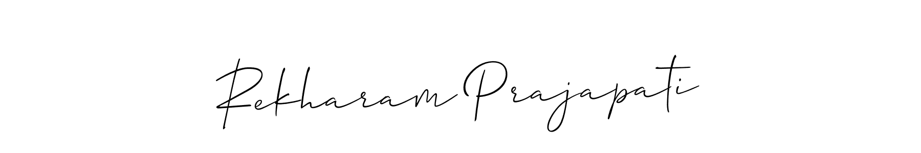Also we have Rekharam Prajapati name is the best signature style. Create professional handwritten signature collection using Allison_Script autograph style. Rekharam Prajapati signature style 2 images and pictures png