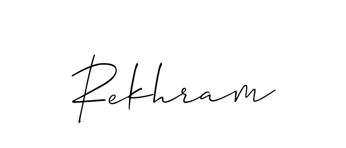 Design your own signature with our free online signature maker. With this signature software, you can create a handwritten (Allison_Script) signature for name Rekhram. Rekhram signature style 2 images and pictures png