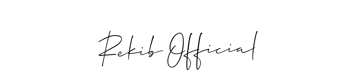 Check out images of Autograph of Rekib Official name. Actor Rekib Official Signature Style. Allison_Script is a professional sign style online. Rekib Official signature style 2 images and pictures png