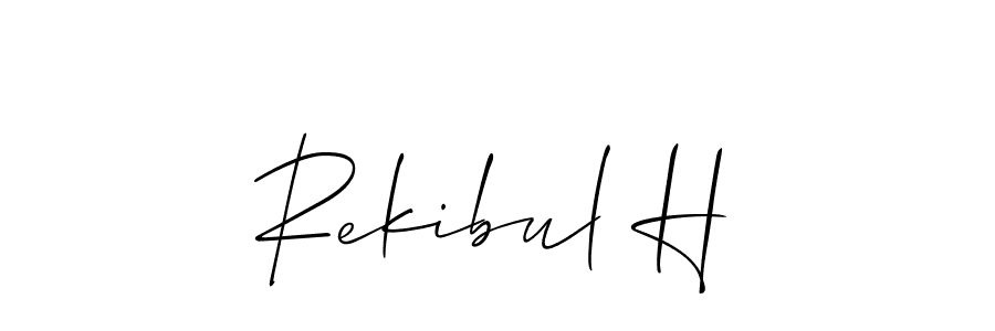 Also we have Rekibul H name is the best signature style. Create professional handwritten signature collection using Allison_Script autograph style. Rekibul H signature style 2 images and pictures png