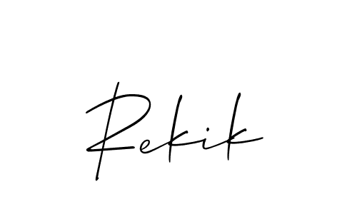 Create a beautiful signature design for name Rekik. With this signature (Allison_Script) fonts, you can make a handwritten signature for free. Rekik signature style 2 images and pictures png