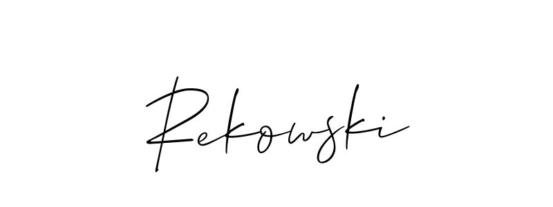 How to make Rekowski signature? Allison_Script is a professional autograph style. Create handwritten signature for Rekowski name. Rekowski signature style 2 images and pictures png