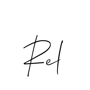 Use a signature maker to create a handwritten signature online. With this signature software, you can design (Allison_Script) your own signature for name Rel. Rel signature style 2 images and pictures png