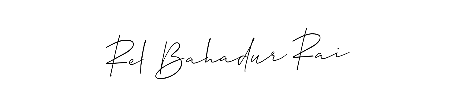 Similarly Allison_Script is the best handwritten signature design. Signature creator online .You can use it as an online autograph creator for name Rel Bahadur Rai. Rel Bahadur Rai signature style 2 images and pictures png
