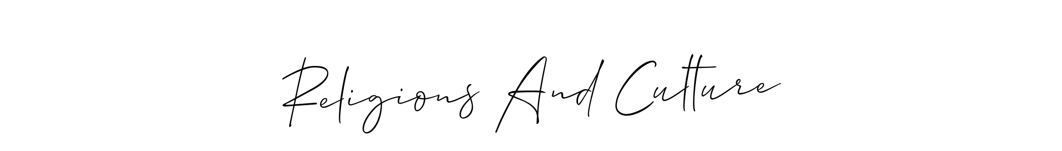 Use a signature maker to create a handwritten signature online. With this signature software, you can design (Allison_Script) your own signature for name Religions And Culture. Religions And Culture signature style 2 images and pictures png