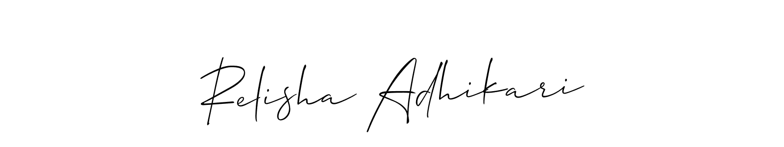 Best and Professional Signature Style for Relisha Adhikari. Allison_Script Best Signature Style Collection. Relisha Adhikari signature style 2 images and pictures png