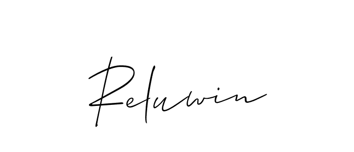 You can use this online signature creator to create a handwritten signature for the name Reluwin. This is the best online autograph maker. Reluwin signature style 2 images and pictures png