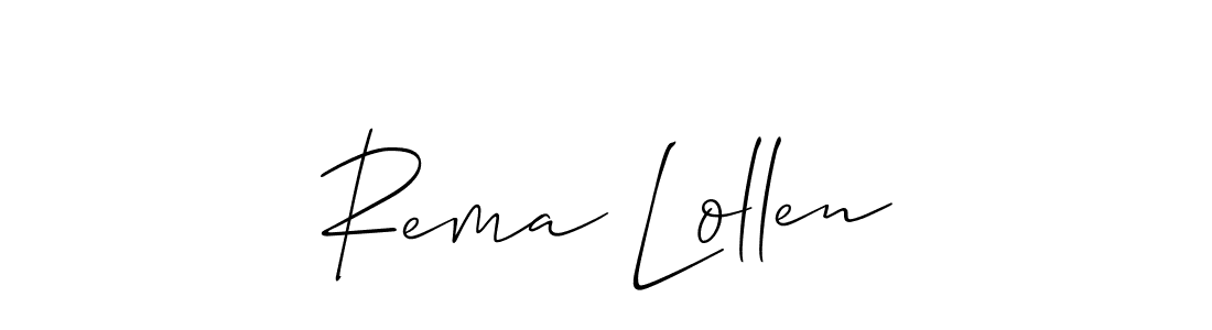 You can use this online signature creator to create a handwritten signature for the name Rema Lollen. This is the best online autograph maker. Rema Lollen signature style 2 images and pictures png