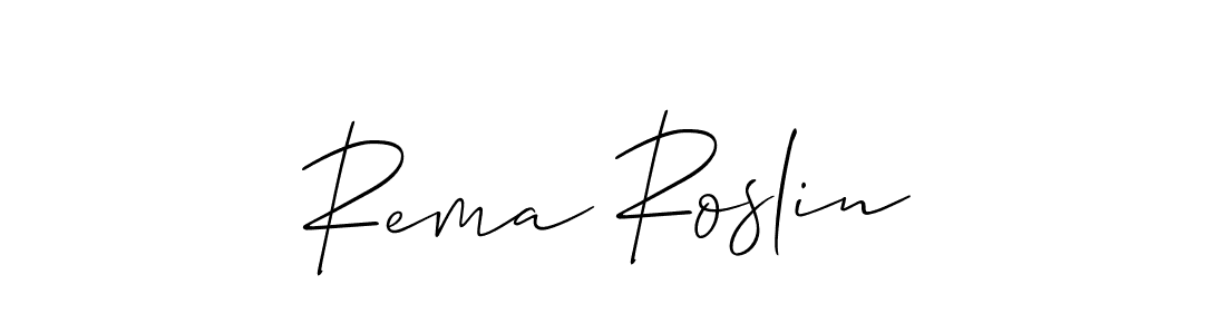 Also You can easily find your signature by using the search form. We will create Rema Roslin name handwritten signature images for you free of cost using Allison_Script sign style. Rema Roslin signature style 2 images and pictures png