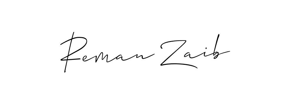 Reman Zaib stylish signature style. Best Handwritten Sign (Allison_Script) for my name. Handwritten Signature Collection Ideas for my name Reman Zaib. Reman Zaib signature style 2 images and pictures png