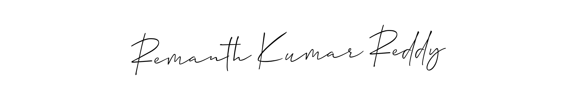 Remanth Kumar Reddy stylish signature style. Best Handwritten Sign (Allison_Script) for my name. Handwritten Signature Collection Ideas for my name Remanth Kumar Reddy. Remanth Kumar Reddy signature style 2 images and pictures png