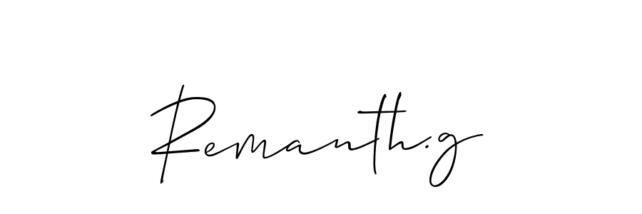 Also You can easily find your signature by using the search form. We will create Remanth.g name handwritten signature images for you free of cost using Allison_Script sign style. Remanth.g signature style 2 images and pictures png