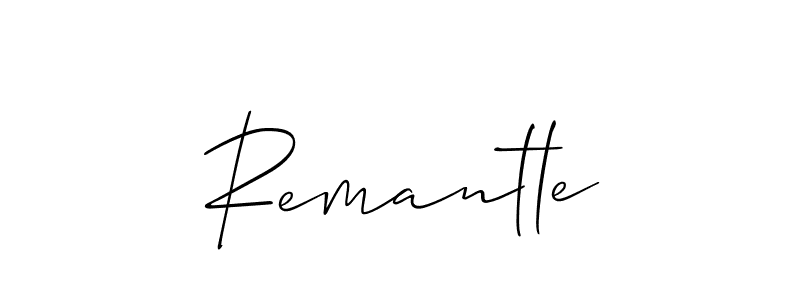 Design your own signature with our free online signature maker. With this signature software, you can create a handwritten (Allison_Script) signature for name Remantle. Remantle signature style 2 images and pictures png