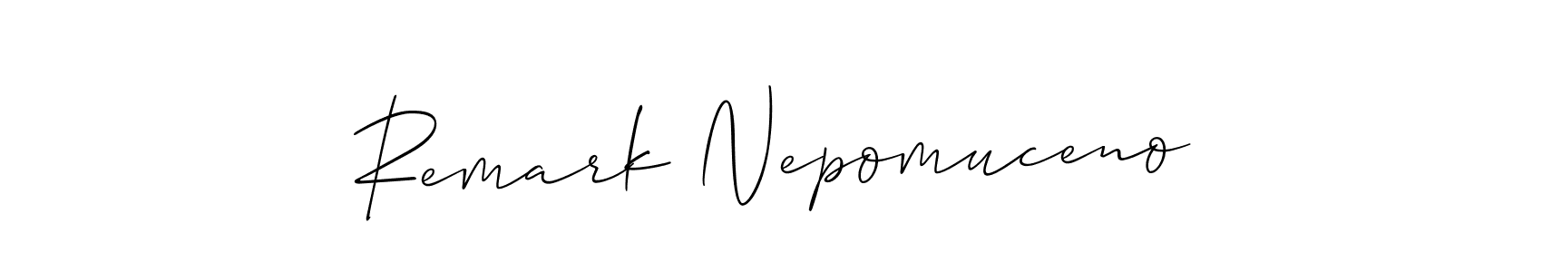 Make a beautiful signature design for name Remark Nepomuceno. With this signature (Allison_Script) style, you can create a handwritten signature for free. Remark Nepomuceno signature style 2 images and pictures png