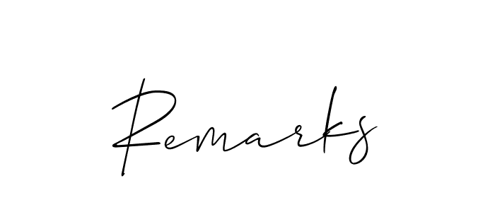 Use a signature maker to create a handwritten signature online. With this signature software, you can design (Allison_Script) your own signature for name Remarks. Remarks signature style 2 images and pictures png