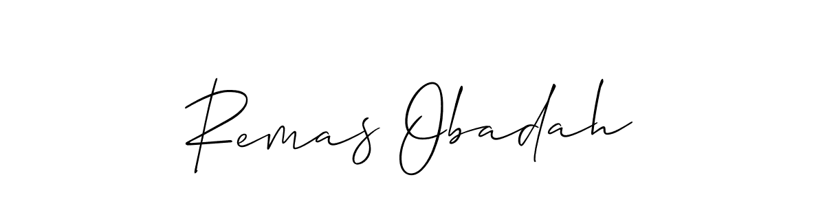 The best way (Allison_Script) to make a short signature is to pick only two or three words in your name. The name Remas Obadah include a total of six letters. For converting this name. Remas Obadah signature style 2 images and pictures png