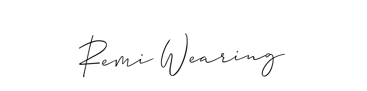 It looks lik you need a new signature style for name Remi Wearing. Design unique handwritten (Allison_Script) signature with our free signature maker in just a few clicks. Remi Wearing signature style 2 images and pictures png