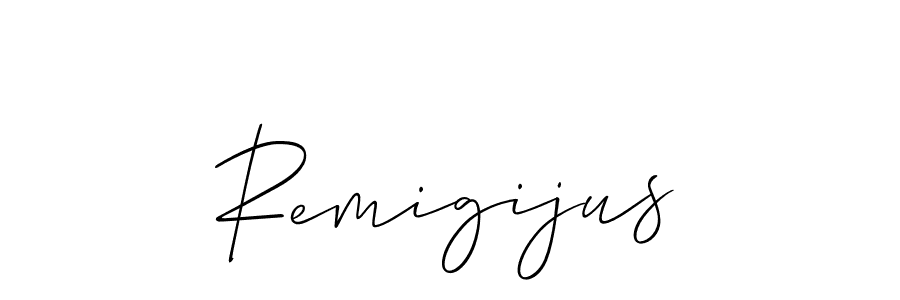 Allison_Script is a professional signature style that is perfect for those who want to add a touch of class to their signature. It is also a great choice for those who want to make their signature more unique. Get Remigijus name to fancy signature for free. Remigijus signature style 2 images and pictures png