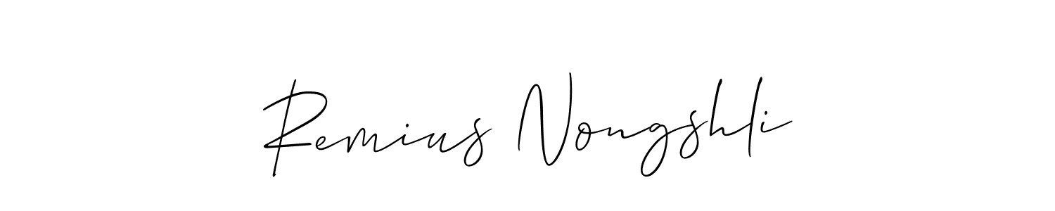 How to make Remius Nongshli signature? Allison_Script is a professional autograph style. Create handwritten signature for Remius Nongshli name. Remius Nongshli signature style 2 images and pictures png
