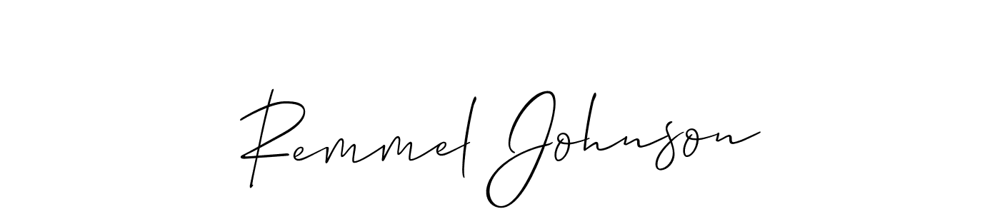 How to make Remmel Johnson name signature. Use Allison_Script style for creating short signs online. This is the latest handwritten sign. Remmel Johnson signature style 2 images and pictures png
