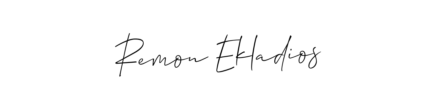 Use a signature maker to create a handwritten signature online. With this signature software, you can design (Allison_Script) your own signature for name Remon Ekladios. Remon Ekladios signature style 2 images and pictures png