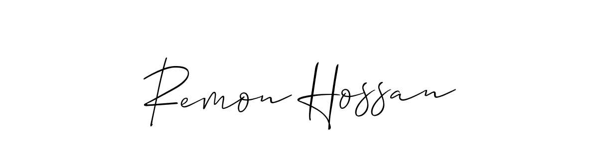 You should practise on your own different ways (Allison_Script) to write your name (Remon Hossan) in signature. don't let someone else do it for you. Remon Hossan signature style 2 images and pictures png
