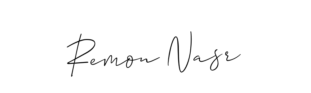 Make a beautiful signature design for name Remon Nasr. With this signature (Allison_Script) style, you can create a handwritten signature for free. Remon Nasr signature style 2 images and pictures png