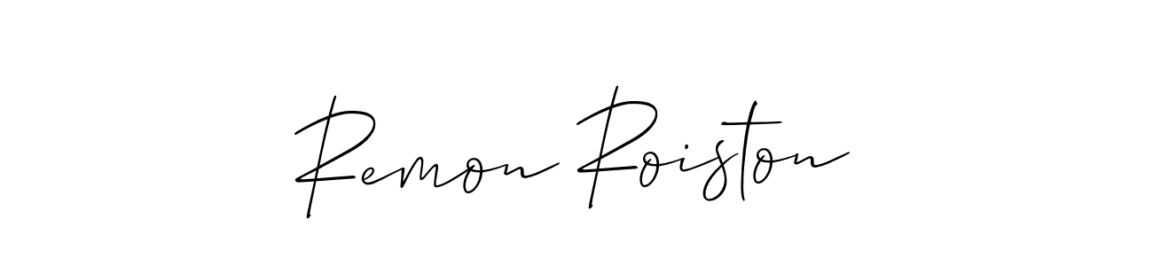 Make a beautiful signature design for name Remon Roiston. Use this online signature maker to create a handwritten signature for free. Remon Roiston signature style 2 images and pictures png
