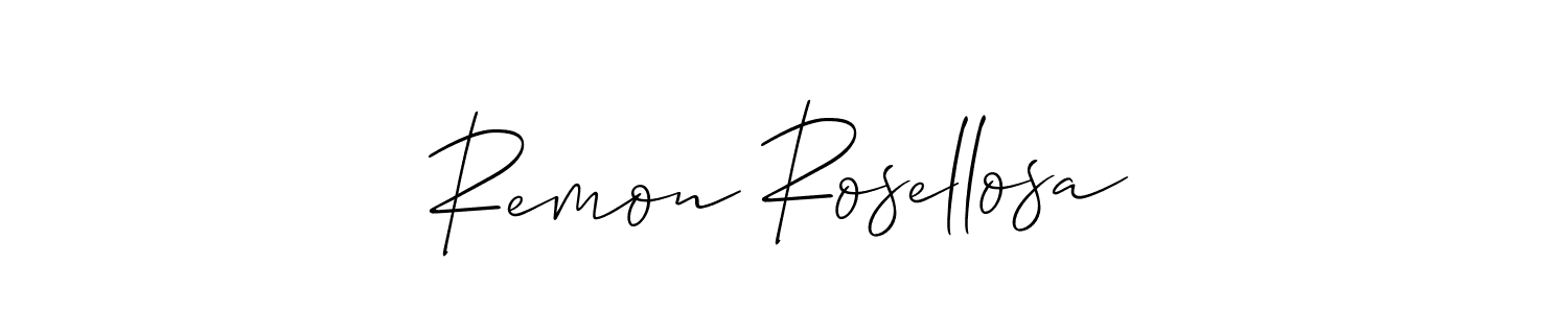 Use a signature maker to create a handwritten signature online. With this signature software, you can design (Allison_Script) your own signature for name Remon Rosellosa. Remon Rosellosa signature style 2 images and pictures png