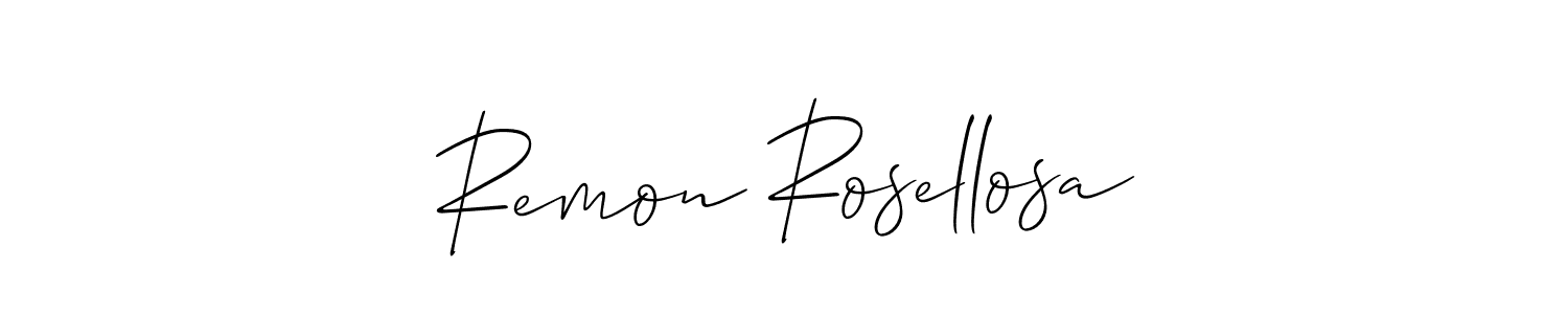 Also You can easily find your signature by using the search form. We will create Remon Rosellosa name handwritten signature images for you free of cost using Allison_Script sign style. Remon Rosellosa signature style 2 images and pictures png