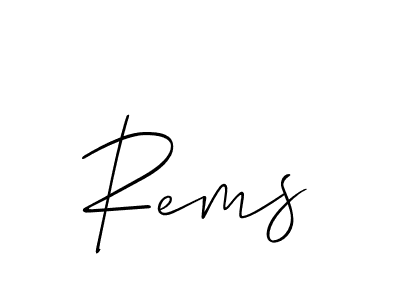 Also we have Rems name is the best signature style. Create professional handwritten signature collection using Allison_Script autograph style. Rems signature style 2 images and pictures png