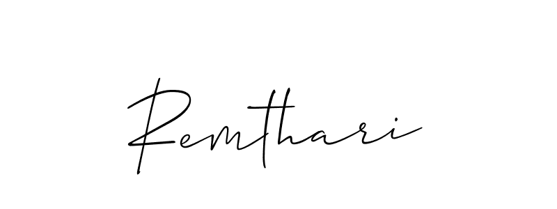 Use a signature maker to create a handwritten signature online. With this signature software, you can design (Allison_Script) your own signature for name Remthari. Remthari signature style 2 images and pictures png