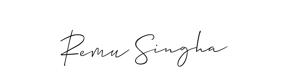 Similarly Allison_Script is the best handwritten signature design. Signature creator online .You can use it as an online autograph creator for name Remu Singha. Remu Singha signature style 2 images and pictures png